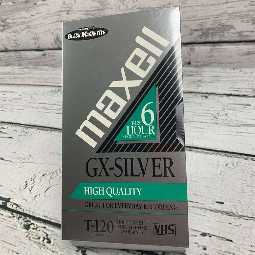 New Maxell GX-Silver T-120 VHS Videocassette Tape 6 Hour High Quality